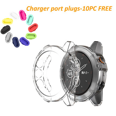

ECSEM TPU Covers Compatible with Garmin Fenix 5X Plus Watch Case Charger Port Protector Cover for Fenix 5X Plus Accessories