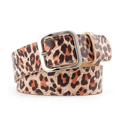 

Leopard Print Waistband Women Casual Waist Belts Pants PU Leather Strap