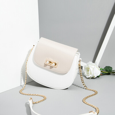 

Summer Little Girl Tide Korean version of the foreign-style chain one-shoulder fashion all-inclined saddle bags ins