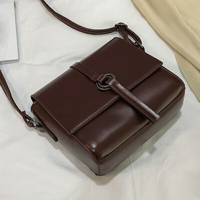 

Tailored Womens Fashion Simple Small Square Bag Shoulder Bag Solid Color Messenger Bag