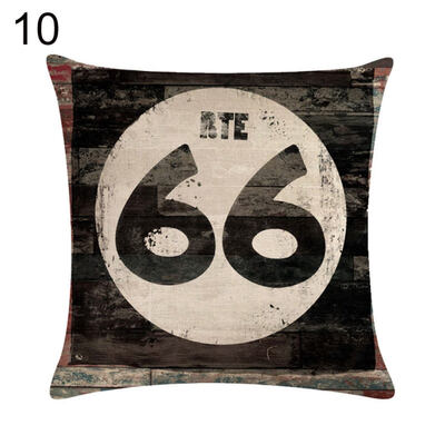 

Vintage Route 66 Linen Pillow Case Soft Cushion Cover Sofa Home Office Decor