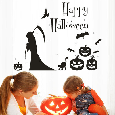 

〖Follure〗Happy Halloween Witch Bat Wall Sticker Window Home Decoration Decal Decor