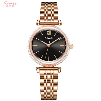 

Kimio watch woman simple temperament fashion trend ins wind steel belt lady watch authentic waterproof 2019 new model