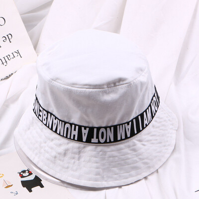 

Idol practitioner Cai Xukun with the same pot hat in English letters Personality Fisherman hat Street Dancer Summer Sun hat Male