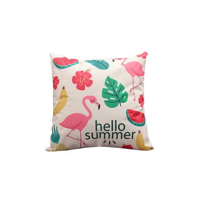 

Linen Flamingo Cushion Cover for Couch Car Waist Pillow Cushion Home Decorative Pillowcase