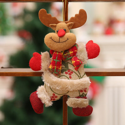 

FUNNYBUNNY Christmas Tree Accessories Christmas Doll Dancing Old Man Snowman Deer Bear Fabric Doll Hanging Gifts