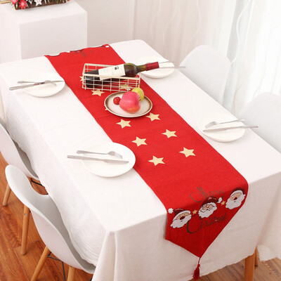 

〖Follure〗Creative Christmas Cotton Linen Tablecloth Table Flag Desktop Decoration