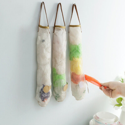 

Reusable Kitchen Fruit Vegetable Hanging Storage Mesh Bag Garlic Onion Organizer