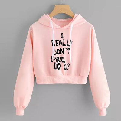 

Nomeni Womens Letters Long Sleeve Hoodie Sweatshirt Pullover Tops Blouse