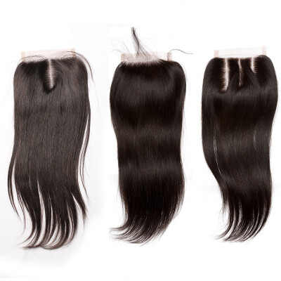 

Dolago 5X5 Lace Closure Burmese Straight Human Hair Closure With Baby Hair Free Middle Three Part Top Closure 12-20 Inches Natural