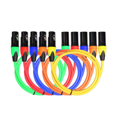 

5pcs 18m Colorful XLR 3pin Male to Female MF Microphone Audio Cable Wire