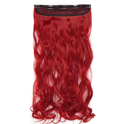 

Synthetic Fiber Clips in on Hair Extension 34 Full Head One Piece 5 Clips Long Silky Straight Curly Wavy