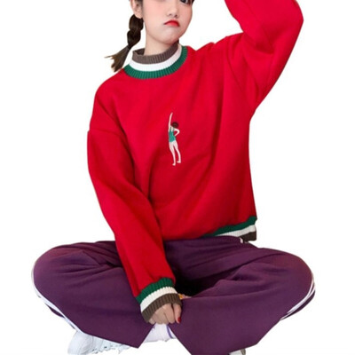 

Lantern Sleeve Embroidered Thicken Long Sleeve Turtleneck Sweater