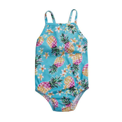 

Summer Kids Girl One Piece Swimsuit Fruit Flower Print Swimwear Beachwear