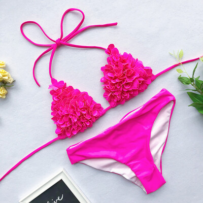 

Roseonmyhand Womens Bikini Solid Set Swimsuit Two Piece Filled Bra Swimwear Beachwear