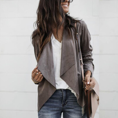 

Womens Irregular Long Sleeve Cardigan Blazer Suit Jacket OL Ladies Coat Outwear