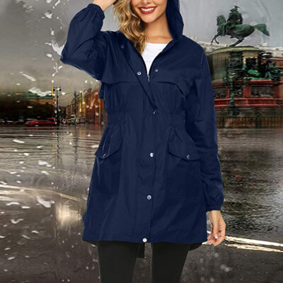 

〖Follure〗Women Solid Rain Jacket Outdoor Hoodie Waterproof Hooded Raincoat Windproof Tops