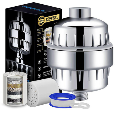 

Siaonvr Stage Shower Head Water Filter Softener Removes Chlorine With 2 Cartridges