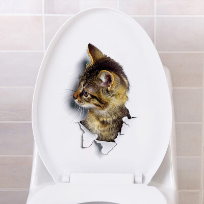 

YEDUO Hole View 3D Cats Wall Sticker for Animal Toilet