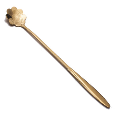 

Gold-Plated Cutlery Long Handle Flower Spoon Stainless Steel Flower Spoon Coffee Spoon