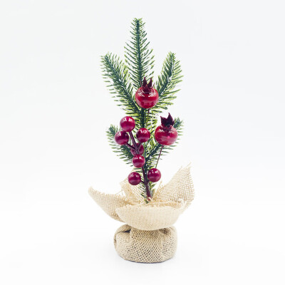 

Christmas Pine Needles Table Setting Creative Red Fruit Pine Cone Desktop Decor