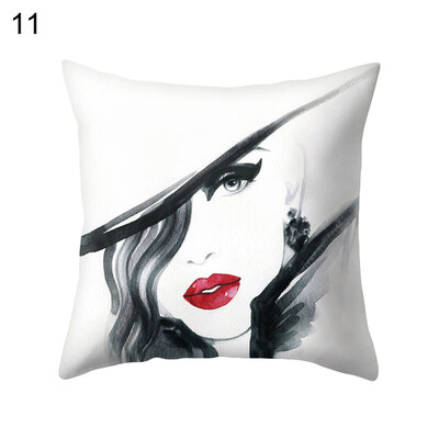 

Women Portrait Pillow Case Cushion Cover Sofa Bed Car Cafe Office Decoration