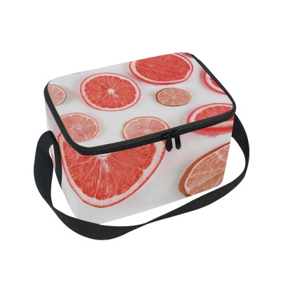 

ALAZA Lunch Box Insulated Red Lemon Lunch Bag Large Cooler Tote Bagfor Men Women