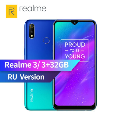 

RU version of OPPO realme 3 3GB RAM 32GB ROM 62 inch smart mobile phone 4230 mAh battery 13 2 MP Dual camera realme3 smartphone