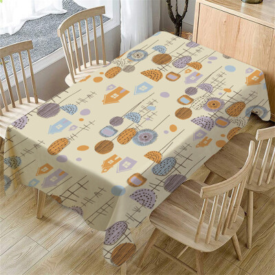 

Toponeto Cartoon Table Cloth Linen Tablecloth For Kitchen Decorative Dining Table Cover