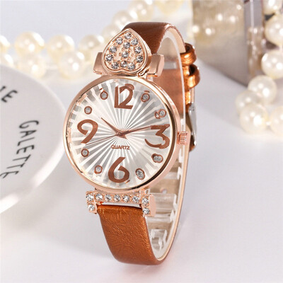 

Luxury Women Romantic Love Roman Numerals Wrist Watch Leather Strap Designer Ladies Clock Simple Dress Gfit Zegarki Damskie