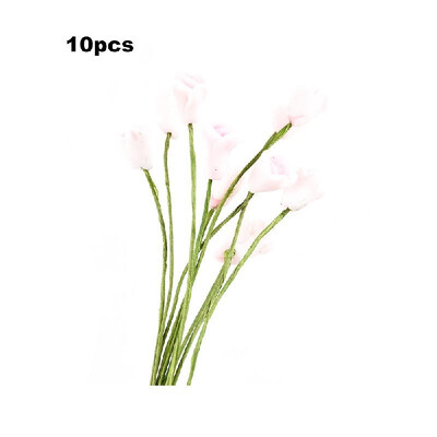 

10pcsset Mini Rose Daisy Tulip Sunflower Fairy Garden Resin DIY Craft Ornaments Miniature Landscape Model Home Decoration Photogr