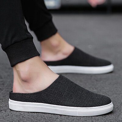 

Summer mens shoes are breathable&lazy The old Beijing cloth shoes are fashionable Flax semi-slippery canvas shoes