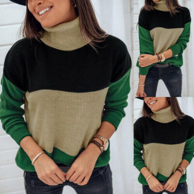 

Winter Womens Long Sleeve Knitted Sweater Ladies Jumper Pullover Top Knitwear