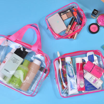 

Stylish 3pcs Clear Transparent Make-Up Tool Organizer Toiletry Travel Wash Bag