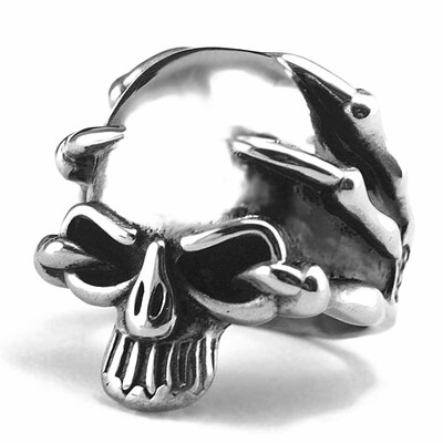 

Men Stainless Steel Silver Fashion Gothic Skull Biker Rings Jewelry Size
