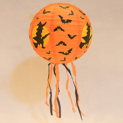 

Toponeto New Halloween Paper Pumpkin Hanging Lantern DIY Holiday Party Decor Scary A
