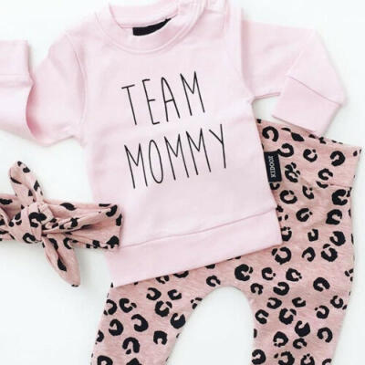 

3PCS Baby Girls Outfits T-shirtPants Set Toddler Autumn Clothes Tracksuit UK