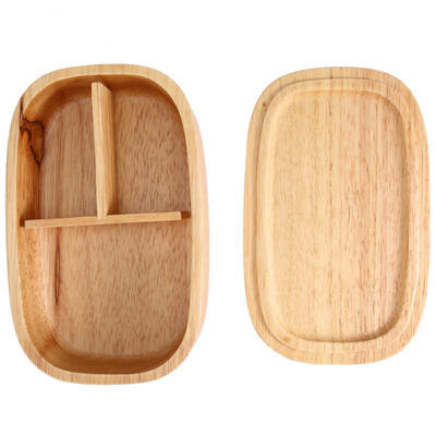 

Greensen Wooden Lunch Box Food Storage Container School Picnic Square Bento Box
