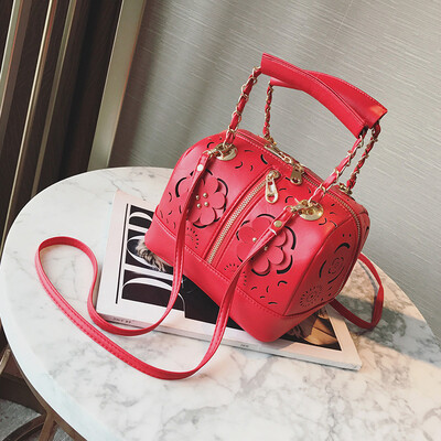 

2018 Fashion Womens Handbags Luxury High Quality Leather PU Women Bags Shoulder Bag Ladies Summer Hollow Out Flowers Handbag