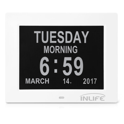 

Inlife DDC - 8009 8 inch Digital Calendar Clock with 8 Alarm Options