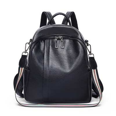 

Guangzhou womens bag 2019 new shoulder bag womens Korean version of the fashion wild bag leather cowhide ladies small backpack