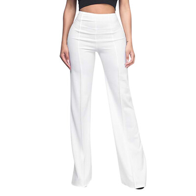 

Womens High Waist Fashion Solid Loose Wide Long Trousers Flowing Palazzo Pants