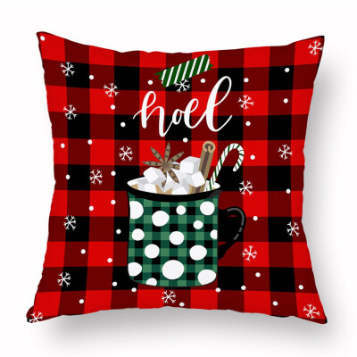 

Merry Christmas Elk Christmas Tree Snowflake Plaid Pillow Covers Holiday Sofa Throw Cushion Case Xmas Decor