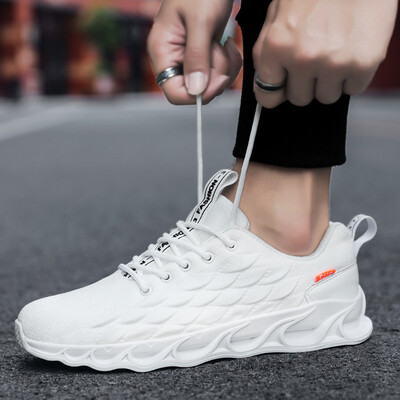 

Mens shoes tide shoes sports shoes flying woven scales blade breathable mesh shoes