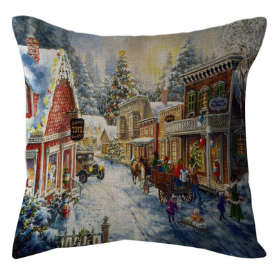 

〖Follure〗Christmas Home Decor Office Sofa Cushion Square Throw Pillow Festive Pillowcase