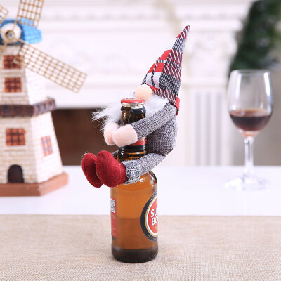 

Toponeto Christmas Wine Bottle Cover Clothes Xmas Santa Snowman Wine Bottle Decor Party