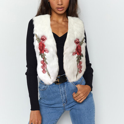 

2019 Womens Distressed Denim Button Up Sleeveless Fit Casual Crop Vest