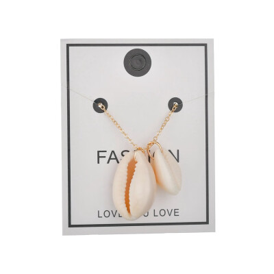 

Fashion Natural Shell-Wrapped Gold Necklace For Women Natural Cowrie Shell Pendant With Beach Summer Sexy Necklace Selling Gift