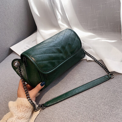 

Advanced foreign gas bag 2019 new chic chain bag retro small square bag fashion simple oblique satchel bag