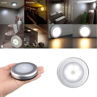 

6 LED Wireless PIR Motion Sensor Light Wall Cabinet Wardrobe Drawer Lamp Battery